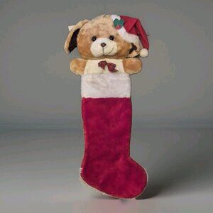 NEW K. B. Bros  Puppy Dog Christmas Stocking Huge 28" Long Vintage HTF